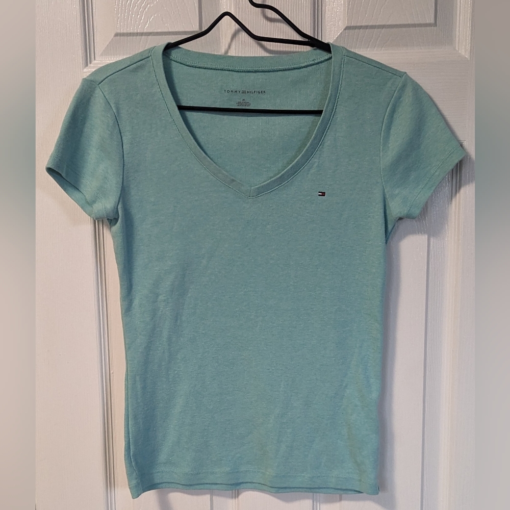 Tommy Hilfiger Women's Mint Green Top Sz Medium